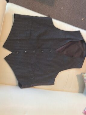 Classic Gray Pinstripe Men's Dress Vest